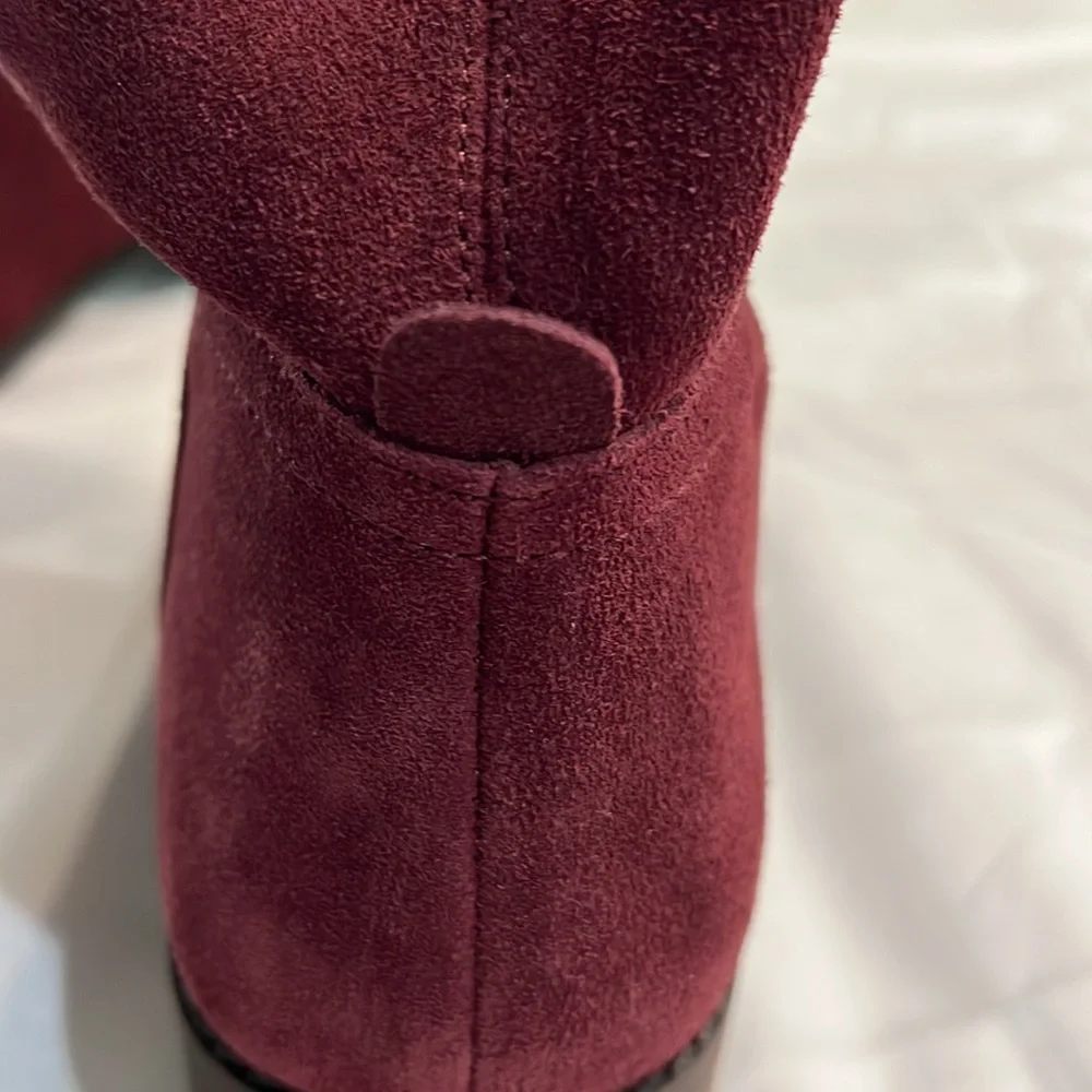 Lucky brand maroon suede boots light western - Picture 3 of 11